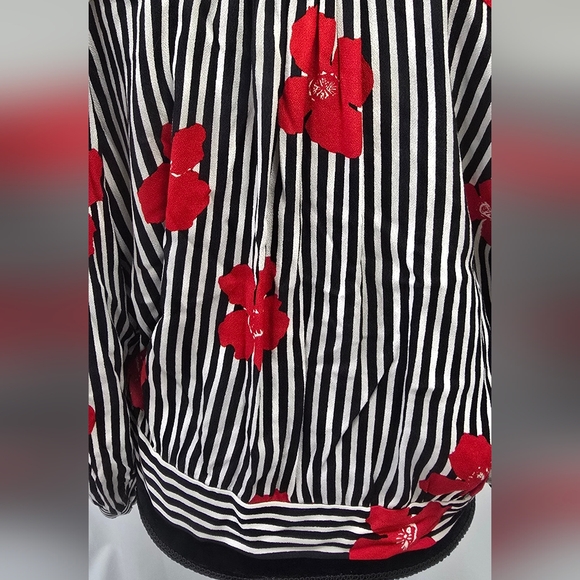 Madewell women striped wrap top candied orchids floral romantic valentine - Picture 8 of 9